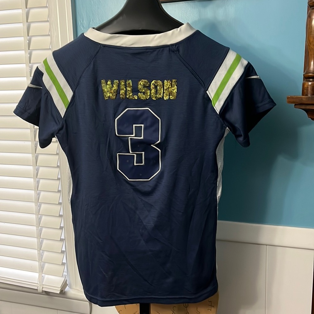NIKE NFL Seattle Seahawks Wilson #3 jersey with sequins and rhinestones